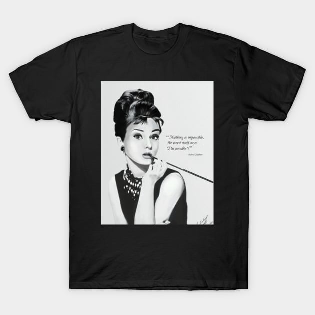 Audrey Hepburn T-Shirt by fairyartwork